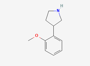Two-dimensional chemical structure of 3-(2-Methoxyphenyl)pyrrolidine