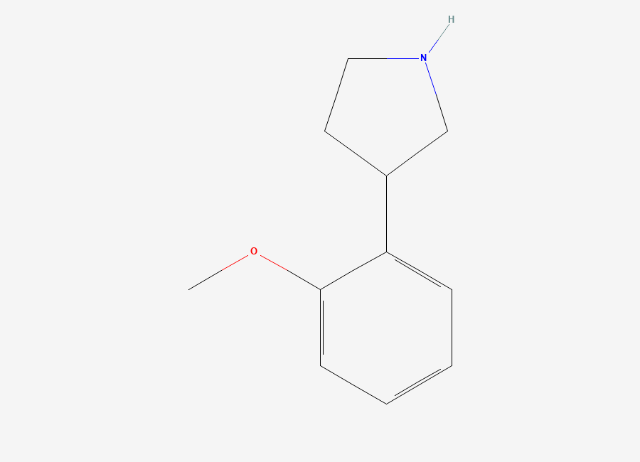Two-dimensional chemical structure of 3-(2-Methoxyphenyl)pyrrolidine