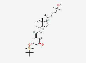 Two-dimensional chemical structure of (1S,5R,Z)-5-(tert-butyldimethylsilyloxy)-3-((E)-2-((1R,3aS,7aR)-1-((R)-6-hydroxy-6-methylheptan-2-yl)-7a-methyldihydro-1H-inden-4(2H,5H,6H,7H,7aH)-ylidene)ethylidene)-2-Methylenecyclohexanol