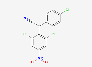 Two-dimensional chemical structure of 2,6-Dichloro-alpha-(4-chlorophenyl)-4-nitrobenzeneacetonitrile