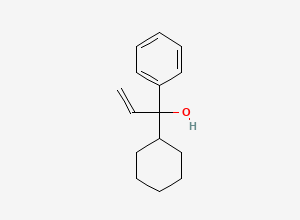 Two-dimensional chemical structure of 1-cyclohexyl-1-phenylprop-2-en-1-ol, CAS 136779-82-3