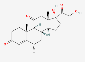 Two-dimensional chemical structure of 6alpha-Methylcortisone