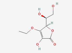 Two-dimensional chemical structure of 3-O-Ethyl-L-Ascorbic Acid, CAS 86404-04-8