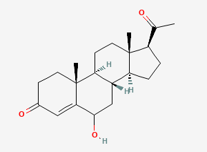 Two-dimensional chemical structure of Progesterone 6α-Hydroxy, CAS 604-20-6