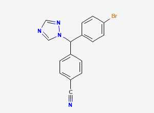 Two-dimensional chemical structure of 4-Descyano-4-bromo-Letrozole, CAS 143030-54-0