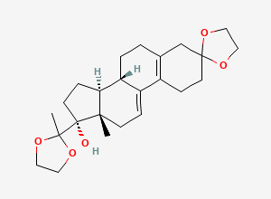 Two-dimensional chemical structure of 3,20-Bis(ethylenedioxy)-19-norpregna-5(10)9(11)dien-17-ol