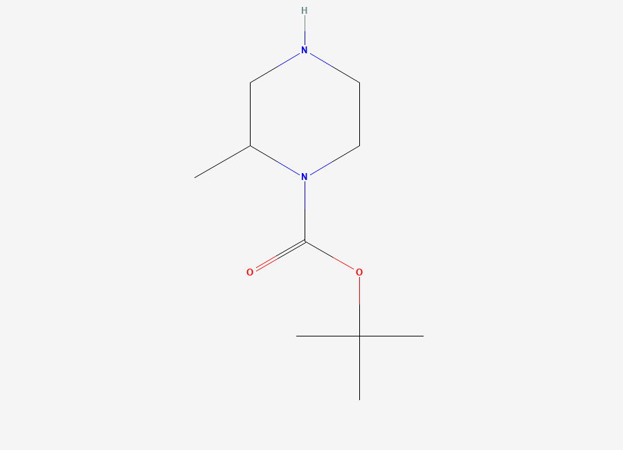 Two-dimensional chemical structure of tert-Butyl 2-methylpiperazine-1-carboxylate