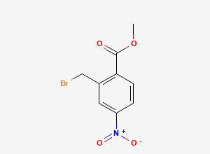 Two-dimensional chemical structure of 2-Bromomethyl-4-nitrobenzoic acid methyl ester, CAS 133446-99-8