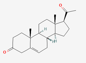 Two-dimensional chemical structure of Pregn-5-ene-3,20-dione, CAS 1236-09-5