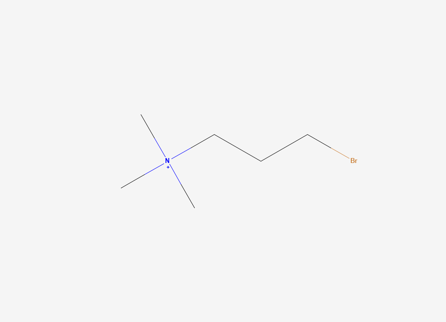 Two-dimensional chemical structure of 3-bromo-N,N,N-trimethyl-1-propanaminium