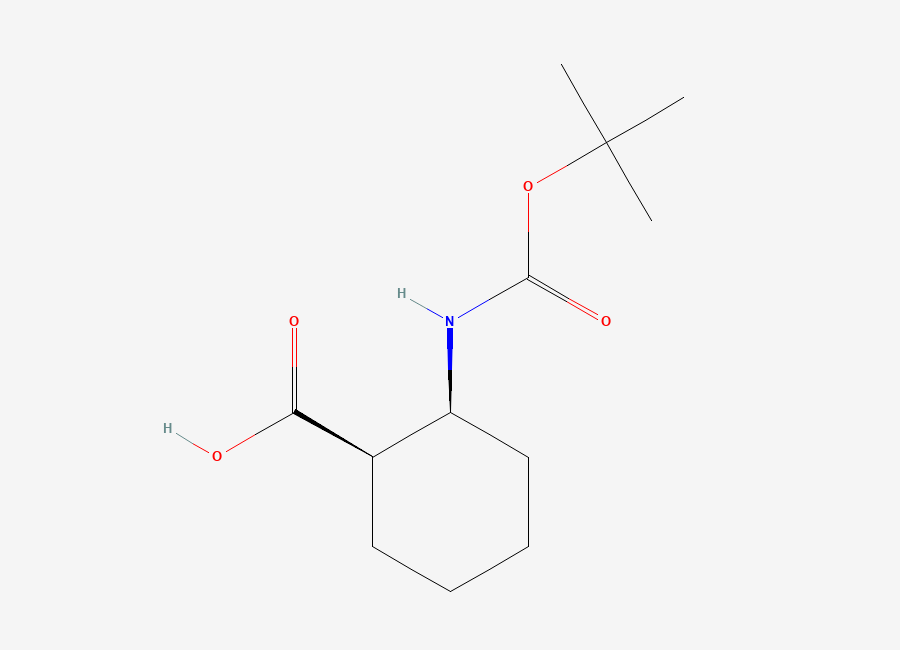 Two-dimensional chemical structure of cis-2-((tert-Butoxycarbonyl)amino)cyclohexanecarboxylic acid