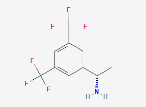 Two-dimensional chemical structure of (S)-1-(3,5-Bis(trifluoromethyl)phenyl)ethanamine