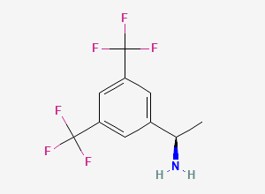 Two-dimensional chemical structure of (R)-1-[3,5-Bis(trifluoromethyl)phenyl]ethylamine