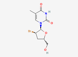 Two-dimensional chemical structure of 1-[(2S,3R,5S)-3-bromo-5-(hydroxymethyl)oxolan-2-yl]-5-methylpyrimidine-2,4-dione