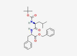 Two-dimensional chemical structure of (S)-Benzyl 2-((S)-2-(tert-butoxycarbonylamino)-4-methylpentanamido)-3-phenylpropanoate