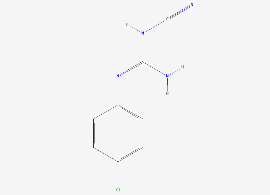 Two-dimensional chemical structure of 1-(4-Chlorophenyl)-3-cyanoguanidine
