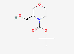 Two-dimensional chemical structure of tert-Butyl (3R)-3-(hydroxymethyl)morpholine-4-carboxylate
