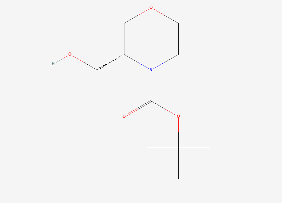 Two-dimensional chemical structure of tert-Butyl (3R)-3-(hydroxymethyl)morpholine-4-carboxylate
