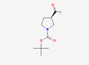 Two-dimensional chemical structure of tert-butyl (3R)-3-formylpyrrolidine-1-carboxylate