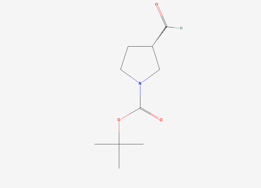 Two-dimensional chemical structure of (S)-tert-butyl 3-formylpyrrolidine-1-carboxylate