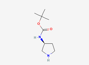Two-dimensional chemical structure of (3S)-(-)-3-(tert-Butoxycarbonylamino)pyrrolidine