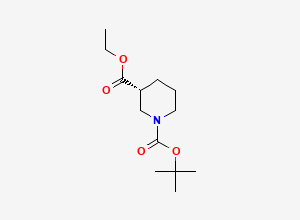 Two-dimensional chemical structure of 1-tert-Butyl 3-ethyl (3R)-piperidine-1,3-dicarboxylate
