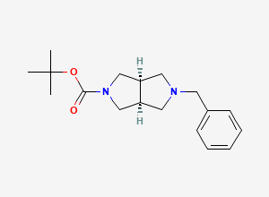 Two-dimensional chemical structure of cis-5-Benzyl-2-Boc-hexahydropyrrolo[3,4-c]pyrrole