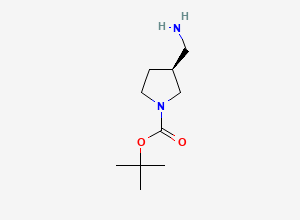 Two-dimensional chemical structure of tert-Butyl (3S)-3-(aminomethyl)pyrrolidine-1-carboxylate
