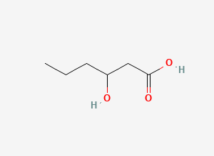 Two-dimensional chemical structure of 3-Hydroxyhexanoic acid