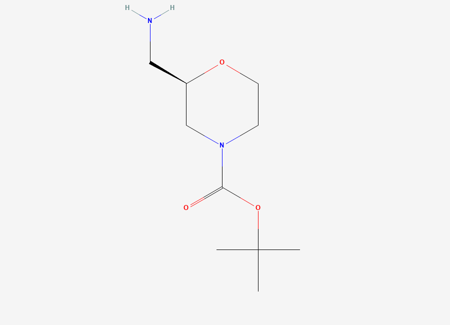 Two-dimensional chemical structure of (R)-2-Aminomethyl-4-Boc-morpholine