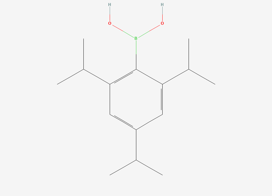 Two-dimensional chemical structure of (2,4,6-Tri(propan-2-yl)phenyl)boronic acid