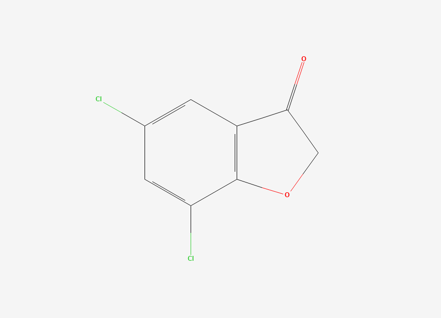 Two-dimensional chemical structure of 5,7-Dichloro-1-benzofuran-3(2H)-one
