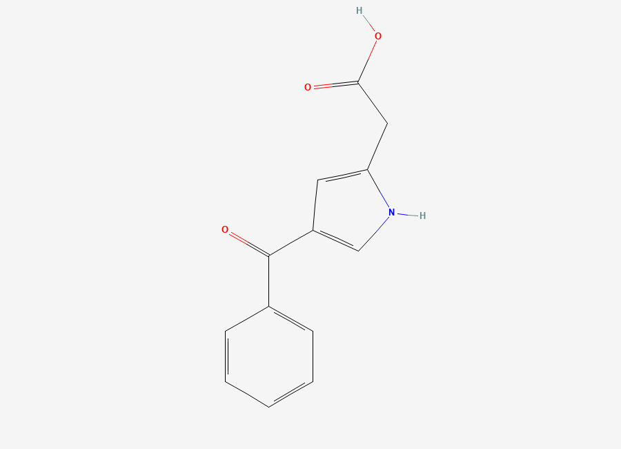 Two-dimensional chemical structure of 2-(4-benzoyl-1H-pyrrol-2-yl)acetic acid