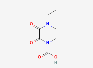 Two-dimensional chemical structure of 4-Ethyl-2,3-dioxopiperazine-1-carboxylic acid, CAS 1416704-15-8