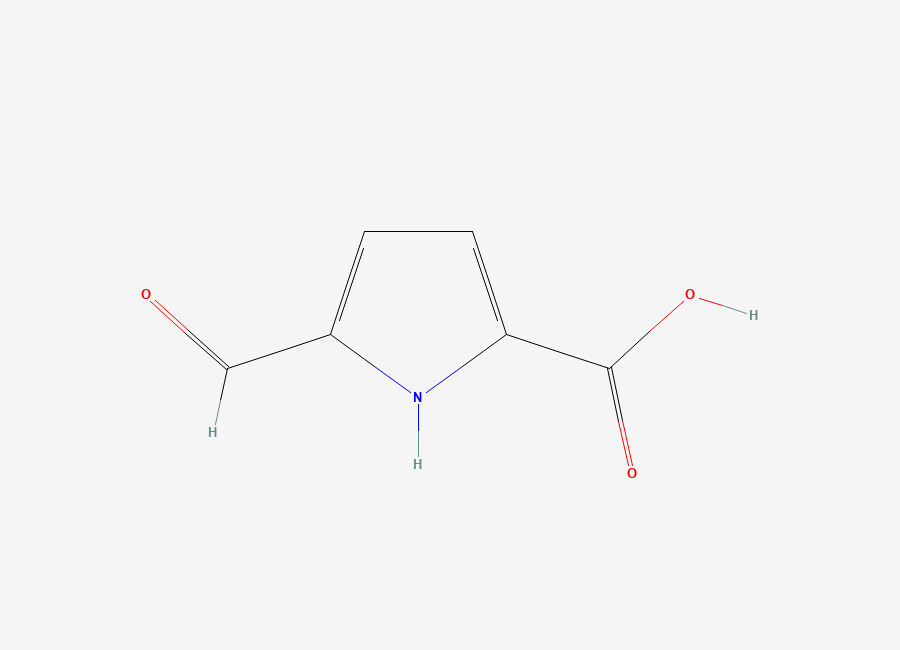Two-dimensional chemical structure of 5-Formyl-1H-pyrrole-2-carboxylic acid