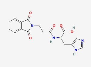 Two-dimensional chemical structure of N-[3-(1,3-Dioxo-1,3-dihydro-2H-isoindol-2-yl)propanoyl]-L-histidine