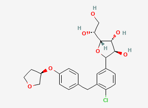 Two-dimensional chemical structure of 1,4-Anhydro-1,5-dihydroxy-3'''-epi-Empagliflozin