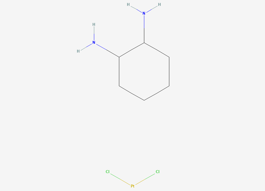 Two-dimensional chemical structure of Dichloro(1,2-diaminocyclohexane)platinum(II)