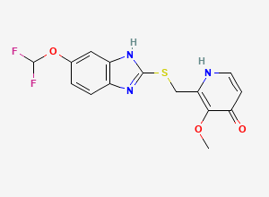 Two-dimensional chemical structure of 4'-O-Demethyl Pantoprazole Sulfide, CAS 141854-21-9