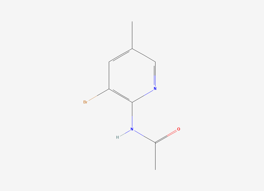 Two-dimensional chemical structure of 2-Acetylamino-3-bromo-5-methylpyridine