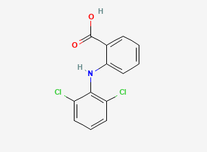 Two-dimensional chemical structure of Diclofenac Carboxylic Acid / Diclofenac Related Compound-5 / Dichlorophenylanthranlic Acid / Diclofenac potassium Nebenprodukt 3, CAS 13625-57-5