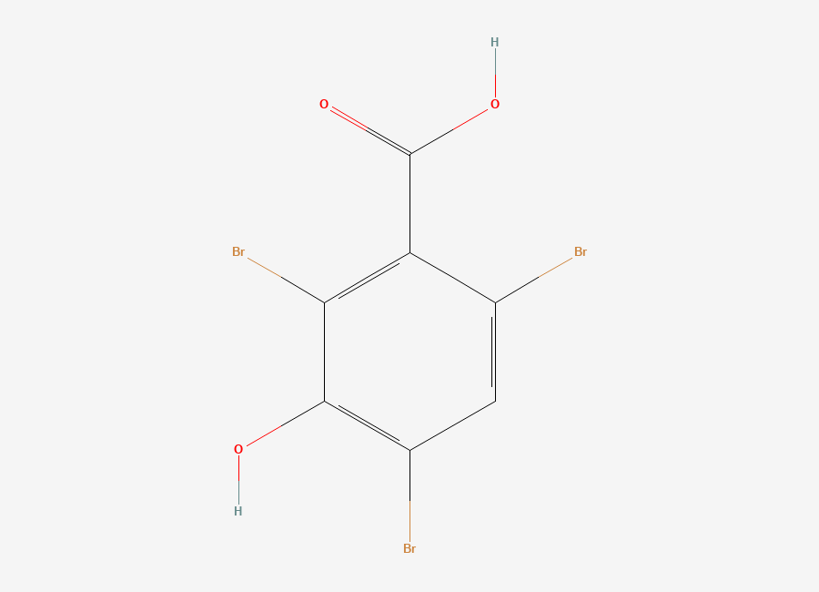 Two-dimensional chemical structure of 2,4,6-Tribromo-3-hydroxybenzoic acid