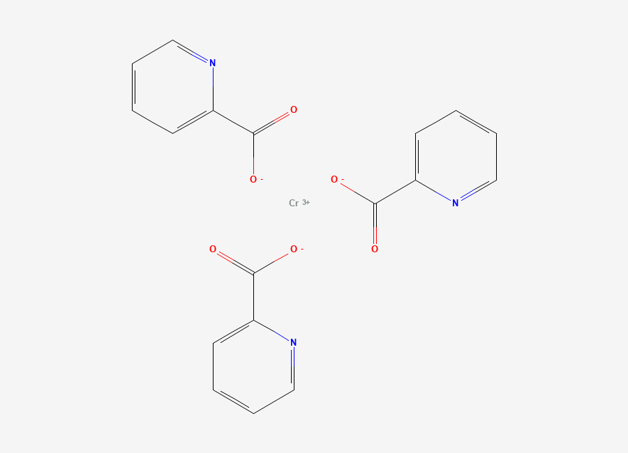 Two-dimensional chemical structure of Chromium(III) picolinate
