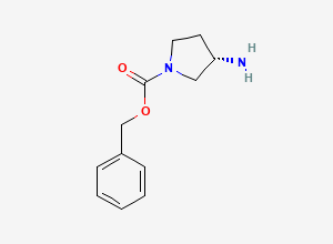 Two-dimensional chemical structure of (S)-1-Cbz-3-Aminopyrrolidine