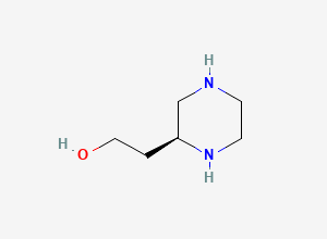 Two-dimensional chemical structure of (S)-2-(Piperazin-2-yl)ethanol