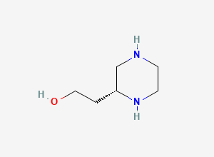 Two-dimensional chemical structure of (R)-2-(Piperazin-2-yl)ethanol
