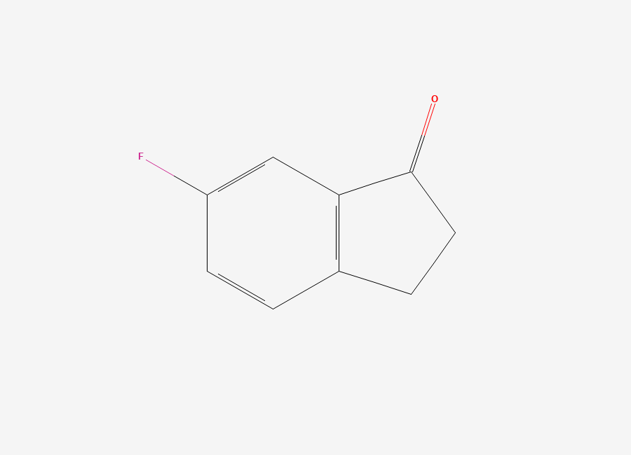 Two-dimensional chemical structure of 6-Fluoro-1-indanone