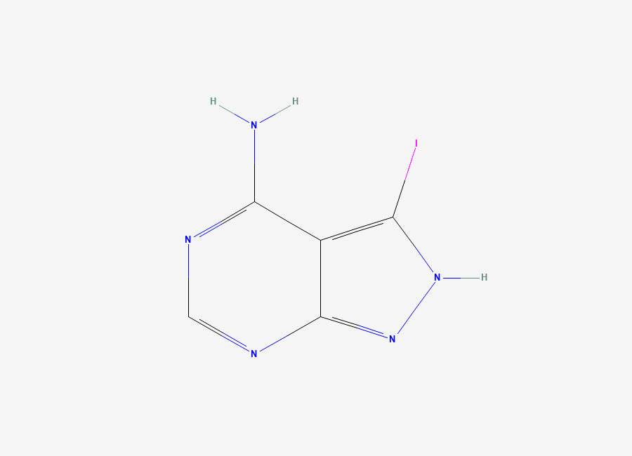 Two-dimensional chemical structure of 3-iodo-1H-pyrazolo(3,4-d)pyrimidin-4-amine