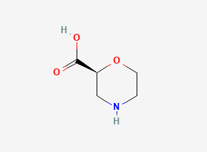 Two-dimensional chemical structure of (S)-Morpholine-2-carboxylic acid