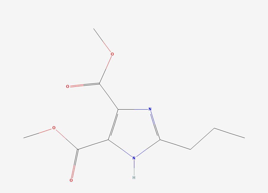 Two-dimensional chemical structure of dimethyl 2-propyl-1H-imidazole-4,5-dicarboxylate